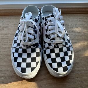 Vans checked mules with laces- size 6